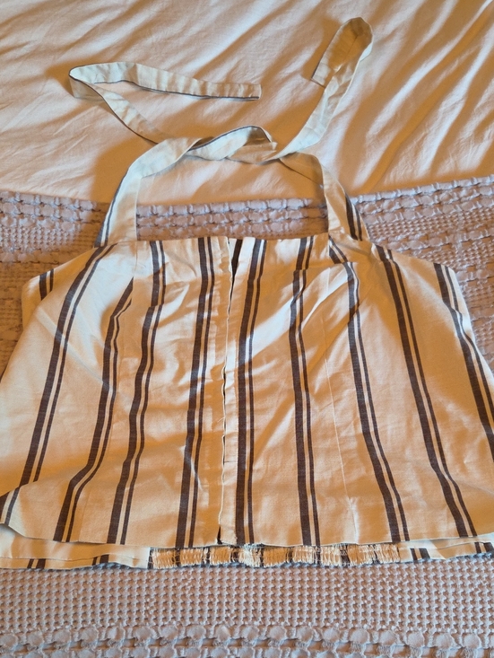 Future Collective Tops - Striped Halter Cotton Tank Top in Cream and Grey 1x